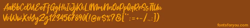 Dream Meadow Font – Orange Fonts on Brown Background