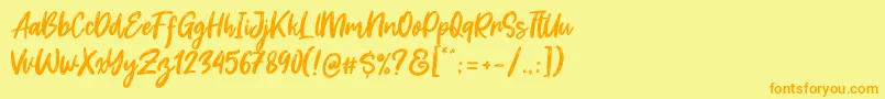 Dream Meadow Font – Orange Fonts on Yellow Background