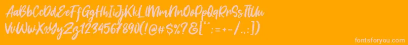 Dream Meadow Font – Pink Fonts on Orange Background