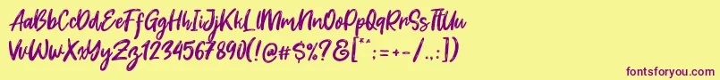 Dream Meadow Font – Purple Fonts on Yellow Background