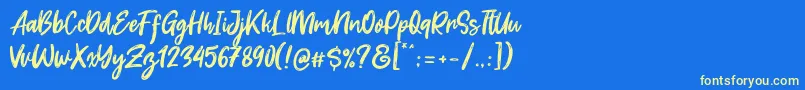 Dream Meadow Font – Yellow Fonts on Blue Background