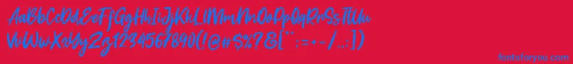 Dream Meadow Font – Blue Fonts on Red Background