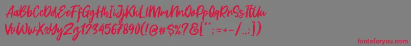 Dream Meadow Font – Red Fonts on Gray Background