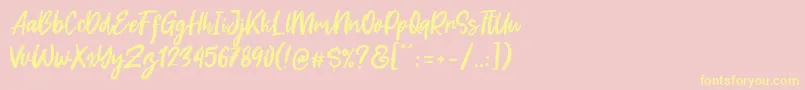 Dream Meadow Font – Yellow Fonts on Pink Background
