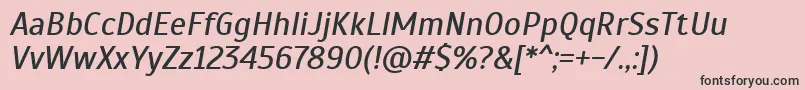 Czcionka ScadaItalic – czarne czcionki na różowym tle