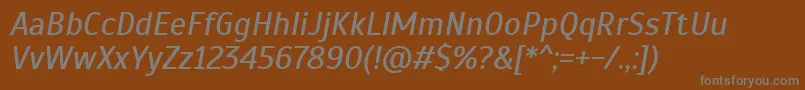ScadaItalic Font – Gray Fonts on Brown Background