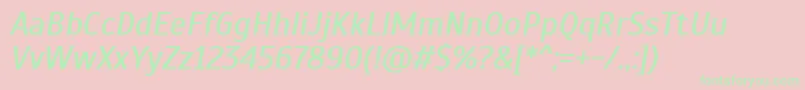 ScadaItalic-Schriftart – Grüne Schriften auf rosa Hintergrund