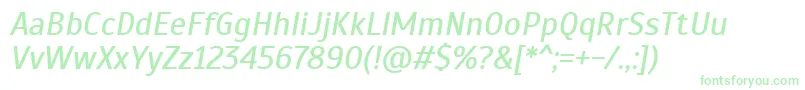 ScadaItalic Font – Green Fonts on White Background