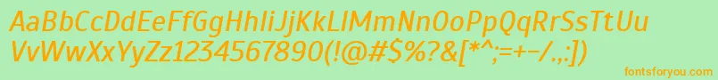 ScadaItalic Font – Orange Fonts on Green Background