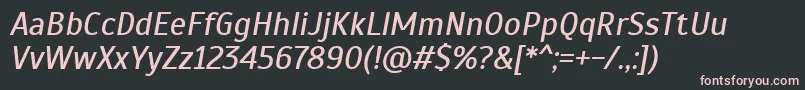 Шрифт ScadaItalic – розовые шрифты на чёрном фоне