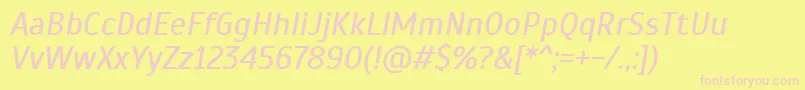 Шрифт ScadaItalic – розовые шрифты на жёлтом фоне