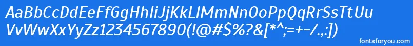 ScadaItalic Font – White Fonts on Blue Background