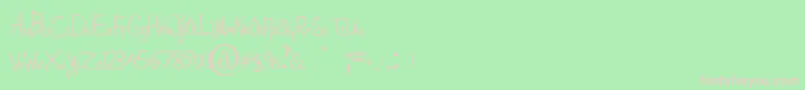 dream one new Font – Pink Fonts on Green Background