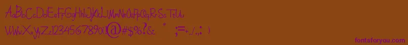 dream one new Font – Purple Fonts on Brown Background
