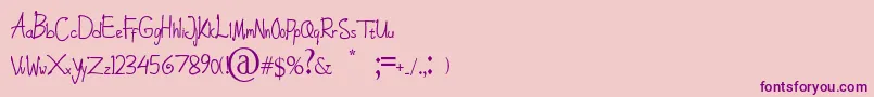 dream one new Font – Purple Fonts on Pink Background