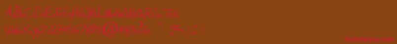 dream one new Font – Red Fonts on Brown Background
