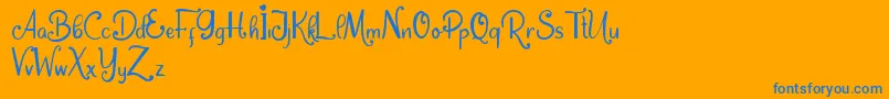 Dream Unicorn Font – Blue Fonts on Orange Background