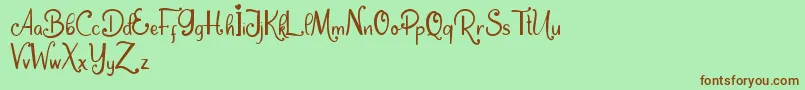 Dream Unicorn Font – Brown Fonts on Green Background