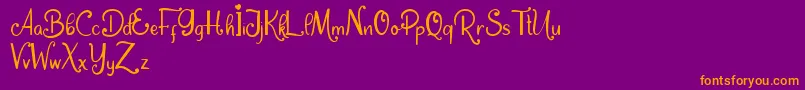 Dream Unicorn Font – Orange Fonts on Purple Background