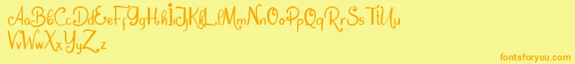 Dream Unicorn Font – Orange Fonts on Yellow Background