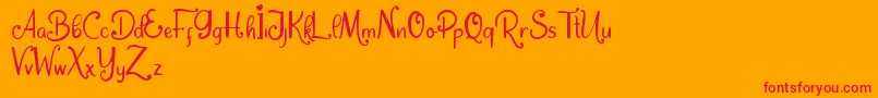 Dream Unicorn Font – Red Fonts on Orange Background