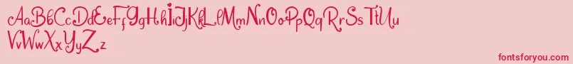 Dream Unicorn-Schriftart – Rote Schriften auf rosa Hintergrund