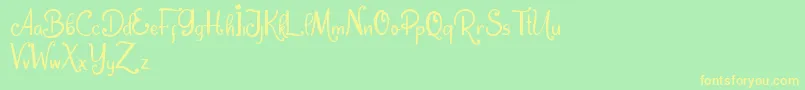 Dream Unicorn Font – Yellow Fonts on Green Background