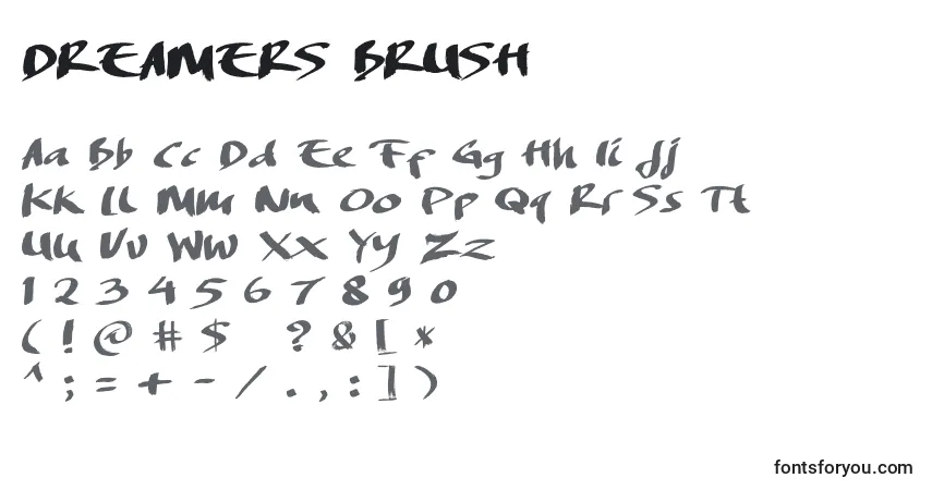 DREAMERS BRUSH-fontti – aakkoset, numerot, erikoismerkit