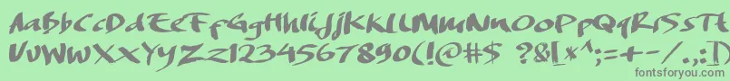 DREAMERS BRUSH Font – Gray Fonts on Green Background