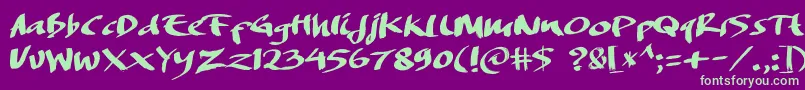 Weitere Informationen zur DREAMERS BRUSH-Schriftart DREAMERS BRUSH-Schriftart – Grüne Schriften auf violettem Hintergrund