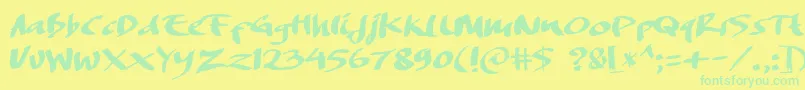 DREAMERS BRUSH Font – Green Fonts on Yellow Background