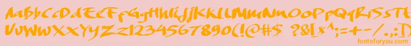 DREAMERS BRUSH Font – Orange Fonts on Pink Background