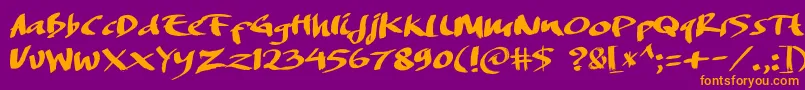DREAMERS BRUSH-fontti – oranssit fontit violetilla taustalla
