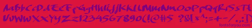 DREAMERS BRUSH Font – Purple Fonts on Red Background