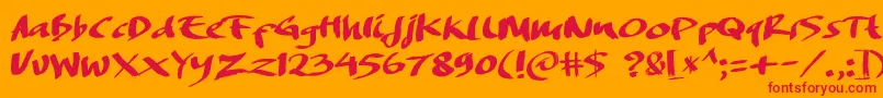 DREAMERS BRUSH Font – Red Fonts on Orange Background