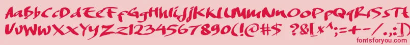 DREAMERS BRUSH Font – Red Fonts on Pink Background