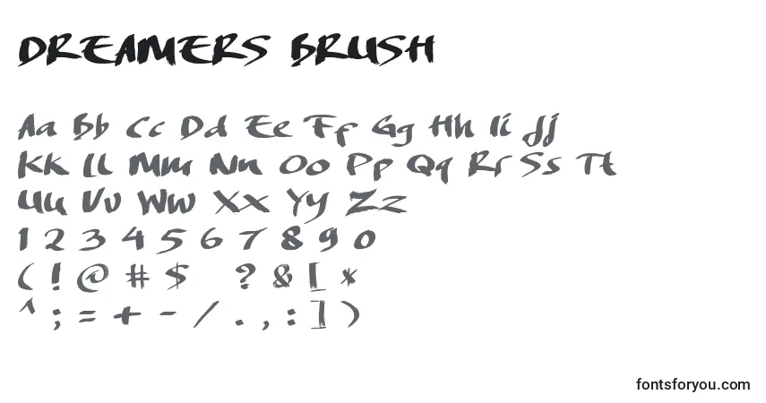 Schriftart DREAMERS BRUSH (125456) – Alphabet, Zahlen, spezielle Symbole