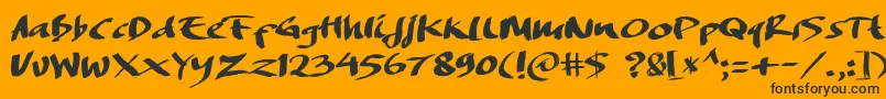 DREAMERS BRUSH Font – Black Fonts on Orange Background