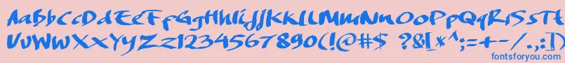 DREAMERS BRUSH Font – Blue Fonts on Pink Background