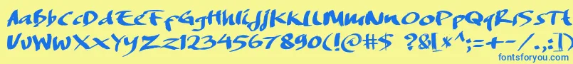 DREAMERS BRUSH Font – Blue Fonts on Yellow Background