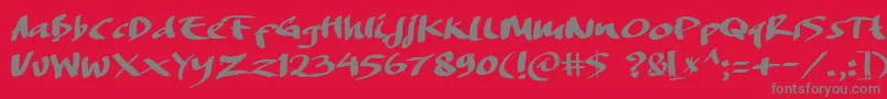 DREAMERS BRUSH Font – Gray Fonts on Red Background