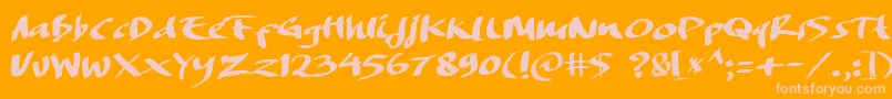 DREAMERS BRUSH Font – Pink Fonts on Orange Background