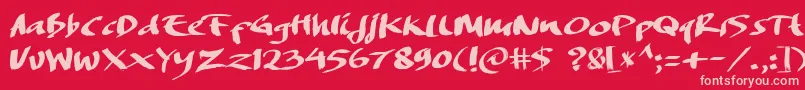 DREAMERS BRUSH Font – Pink Fonts on Red Background