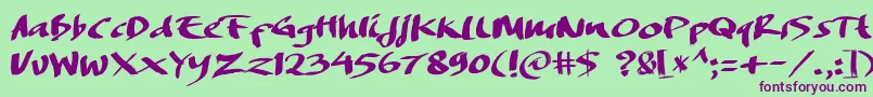 DREAMERS BRUSH-fontti – violetit fontit vihreällä taustalla