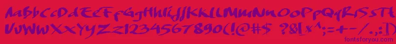 DREAMERS BRUSH Font – Purple Fonts on Red Background