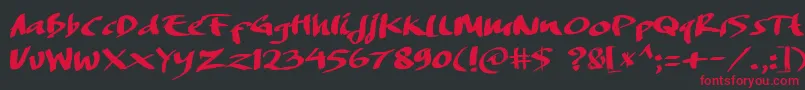 DREAMERS BRUSH Font – Red Fonts on Black Background