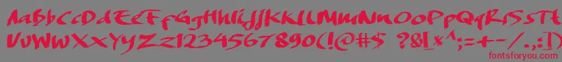 DREAMERS BRUSH Font – Red Fonts on Gray Background