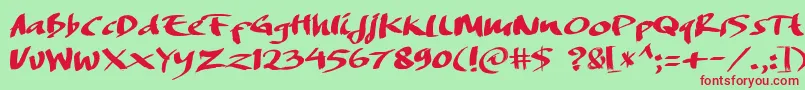 DREAMERS BRUSH Font – Red Fonts on Green Background