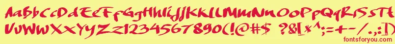 DREAMERS BRUSH Font – Red Fonts on Yellow Background
