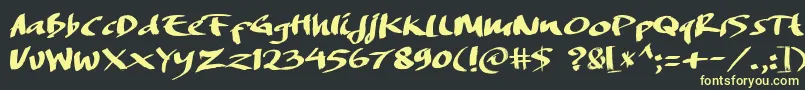 DREAMERS BRUSH Font – Yellow Fonts on Black Background